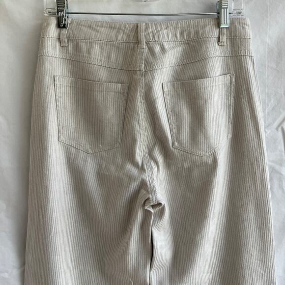 Ecru The Austin Straight wide leg denim pants, beige, micro stripe, size 6 (S) - Picture 7 of 9